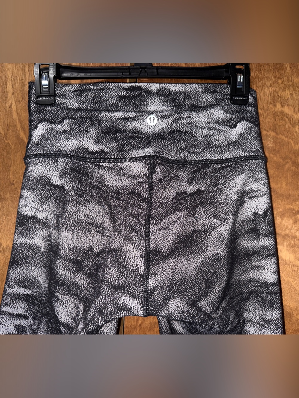 Lululemon Wonder Under Luon Hazy Days Cropped 22” Leggings Black/White Size 6 - Picture 7 of 10